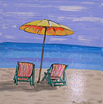 Beach Umbrella with Chairs